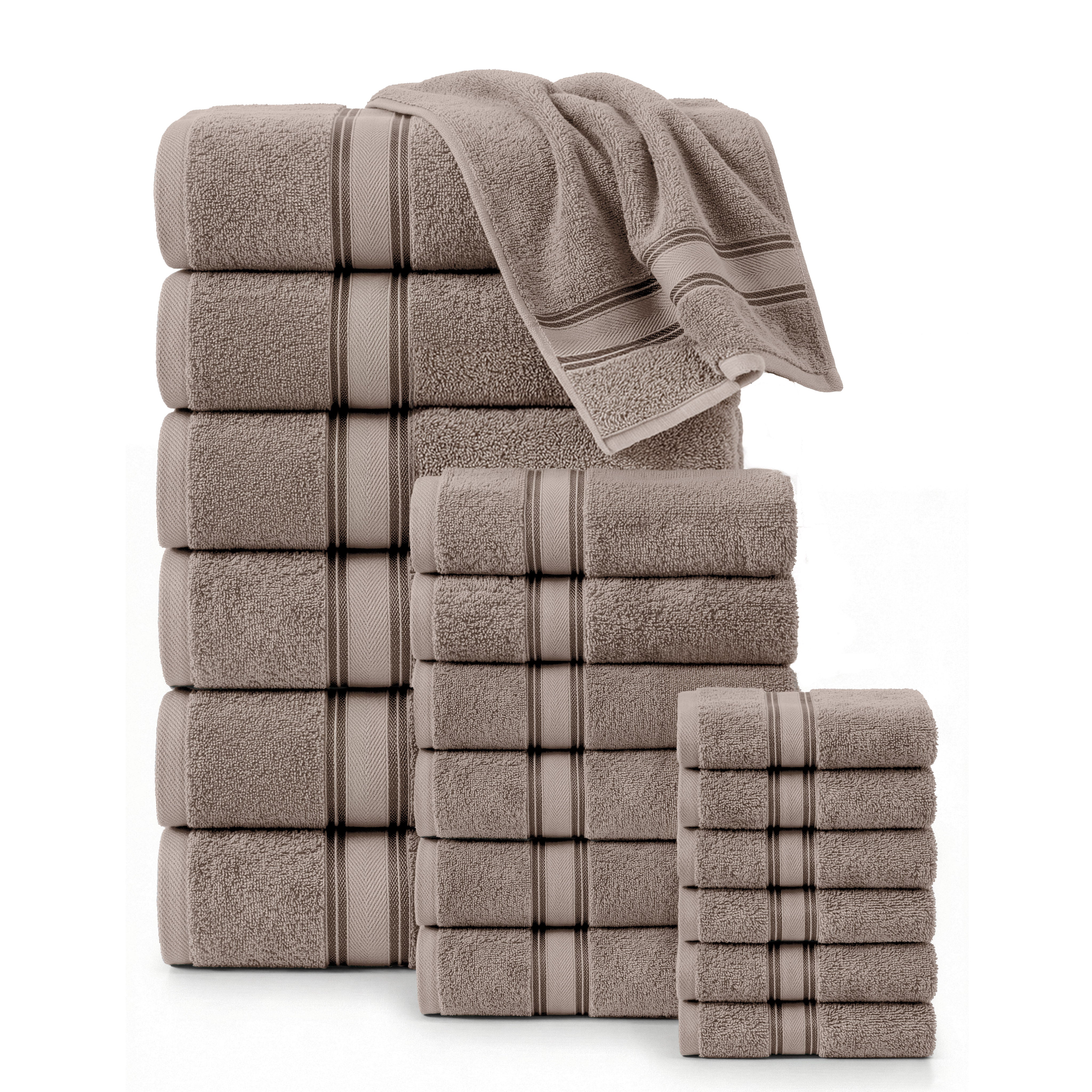 18 Piece 100% Cotton Towel Set 550GSM - Platinum